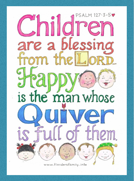 Free Printable "Children are a Blessing" graphic for your little ones to color | from www.flandersfamily.info