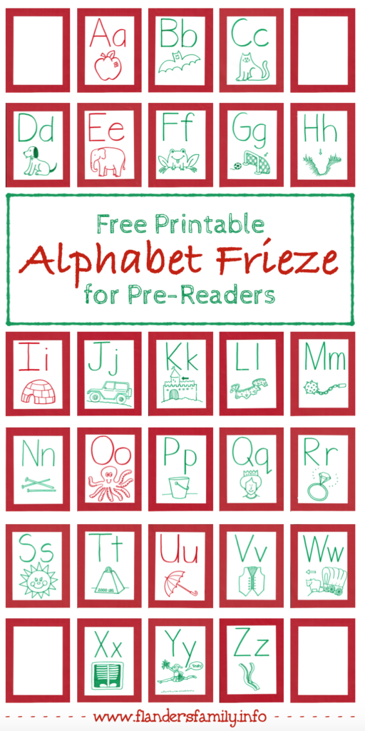 Alphabet Frieze for Beginning Readers (Free Printable) Flanders