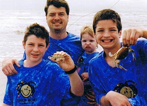 2002 On Galveston Beach with Crabs