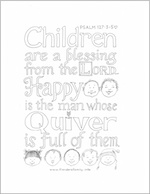 Free printable coloring sheet - Psalm 127