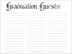 Free printable graduation guestbook page