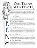 Praying for your Teens | free printable from www.flandersfamily.info