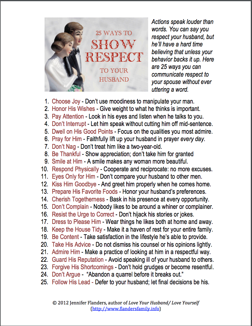 25 Ways to Communicate Respect - Free Printable Summary