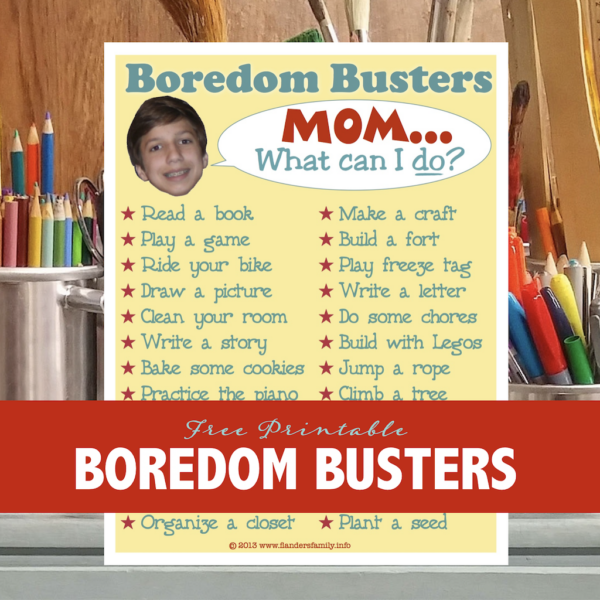 Boredom Busters (Free Printable) - Flanders Family Home Life