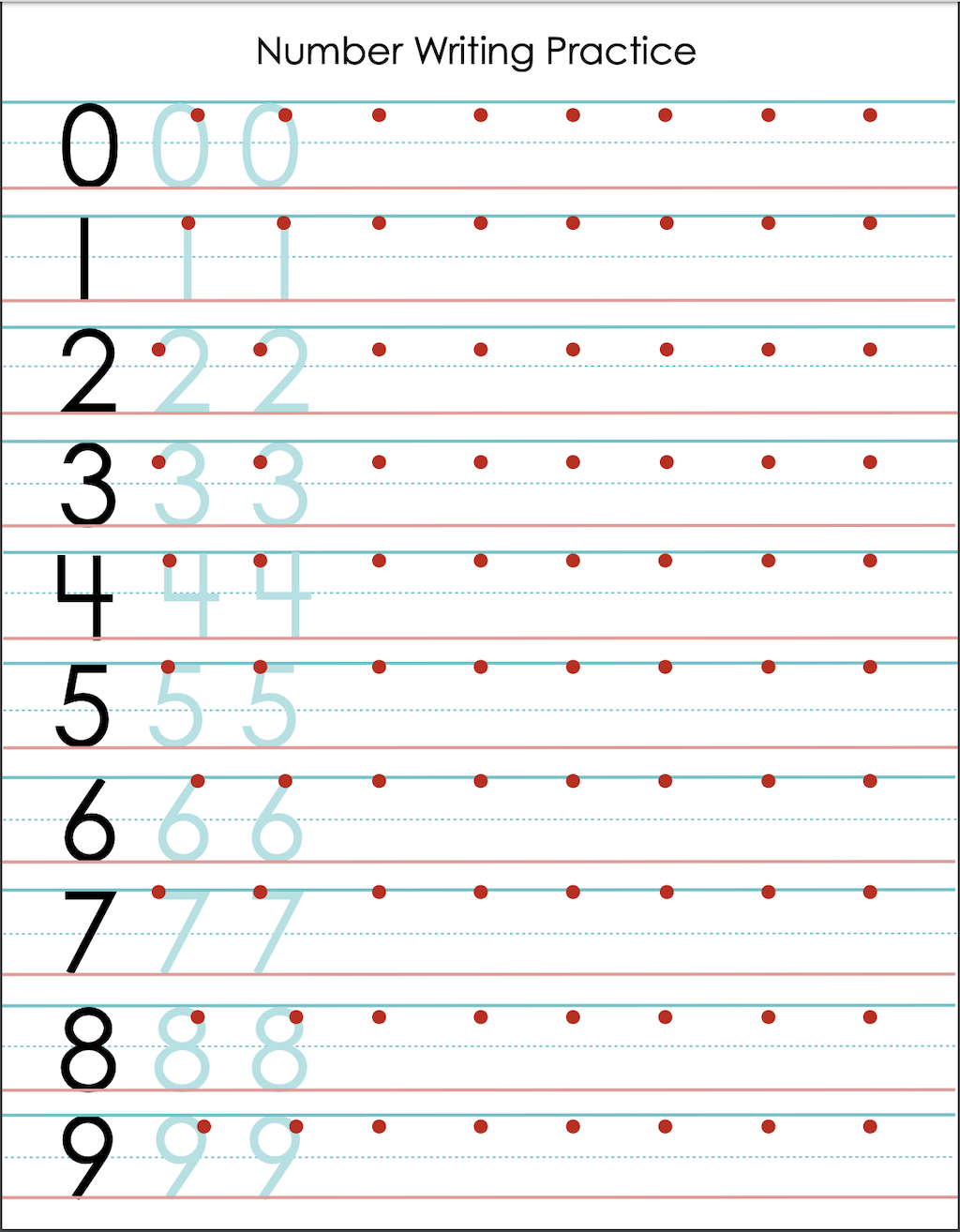 number writing practice sheet free printable flanders family homelife