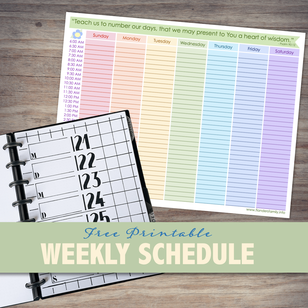 Free Printable Weekly Schedule