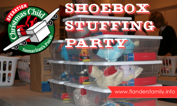 How to host a shoebox stuffing party | with free printables from www.flandersfamily.info