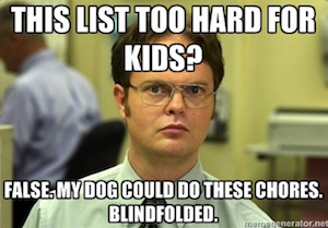 Dwight Chimes In on Children's Chore Chart