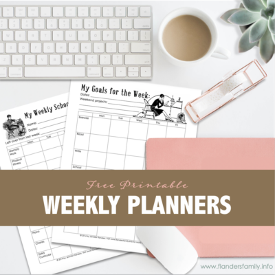 Printable Weekly Planners for Home or School
