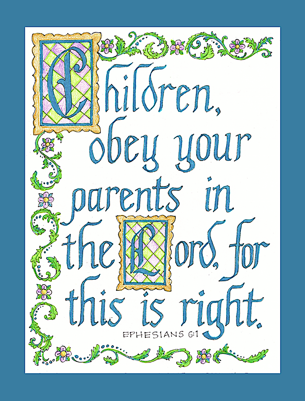 Obey Your Parents Coloring Page 