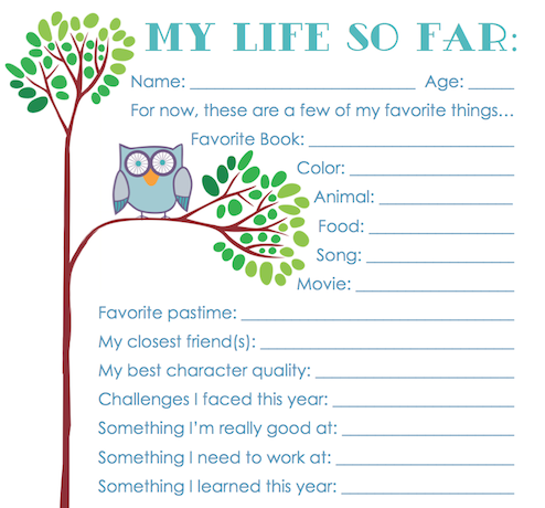 Children's Annual Keepsake Record {Free Printable} - Flanders Family ...