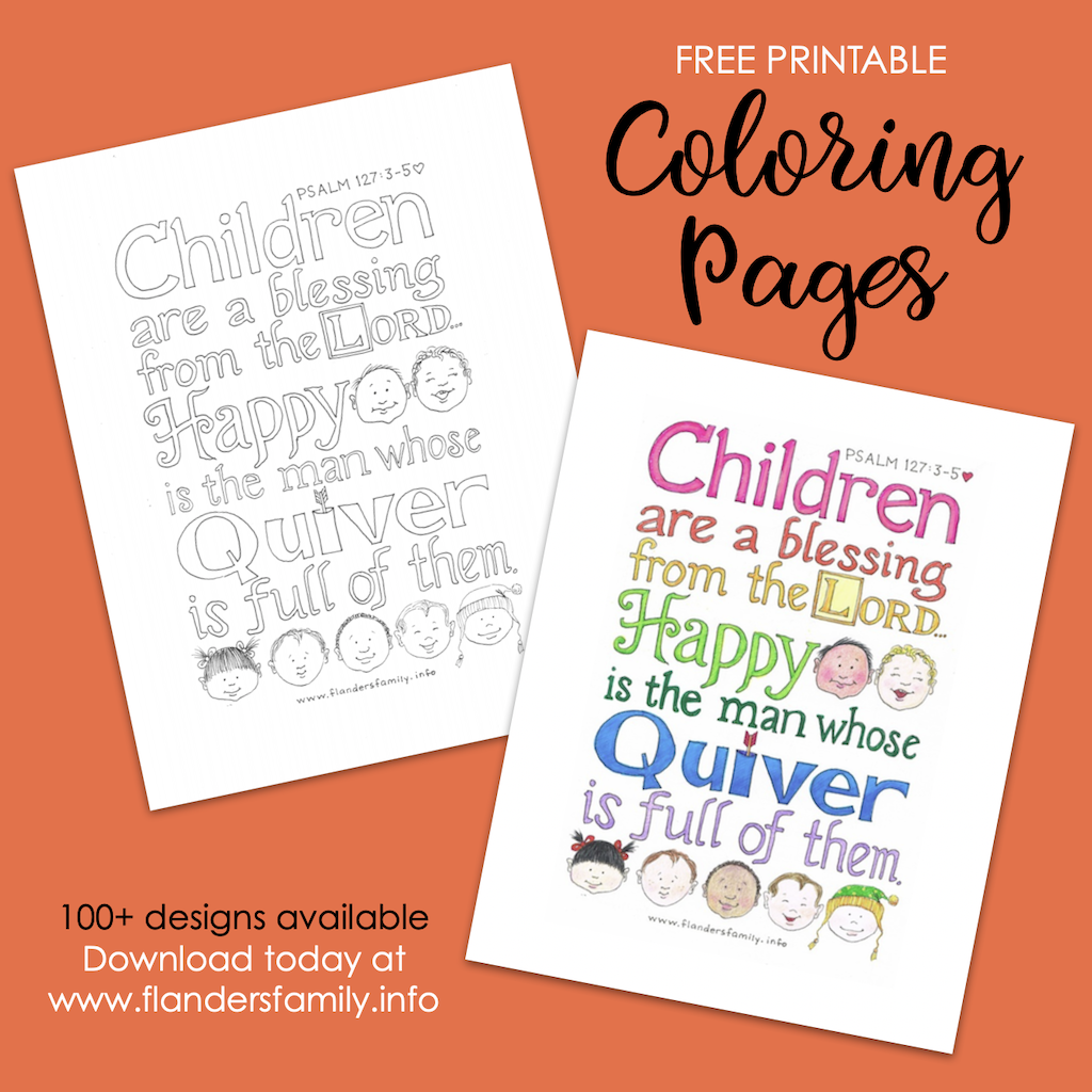 Children are a Blessing Coloring Page - Flanders Family Home Life