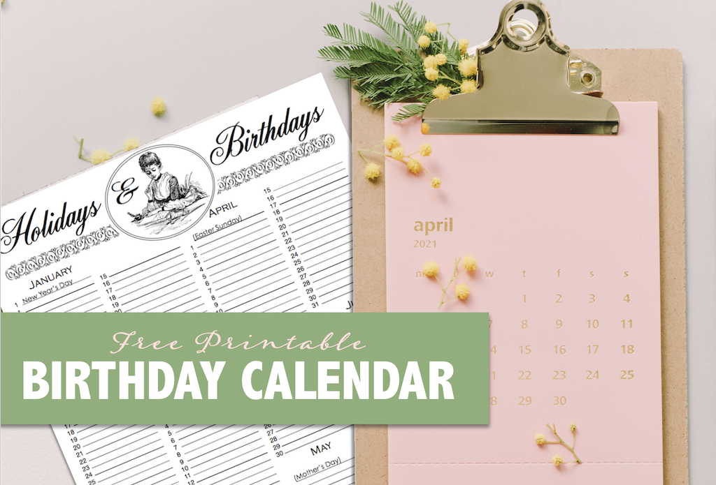 Free Printable Birthday Calendar - Flanders Family Home Life