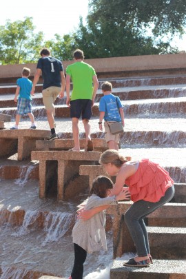 At the water gardens in Fort Worth