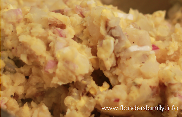 Potato Salad - this is a terrific recipe for feeding a crowd. We serve it warm, but it's delicious refrigerated, too!