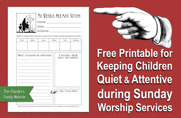 Free sermon notes printables for children