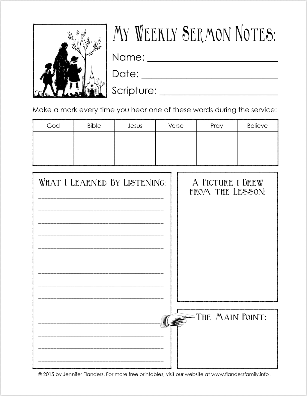 Free Printable Sermon Notes Template