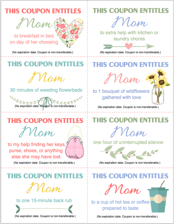 Free Printable Coupon Booklet for Mother's Day from www.flandersfamily.info