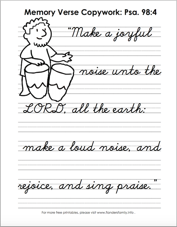 Free printable Scripture memory flashcards and handwriting practice sheets from  www.flandersfamily.info