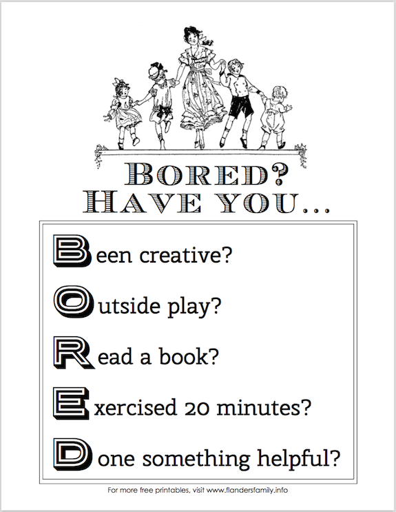 what to do when you re bored free printable flanders family homelife