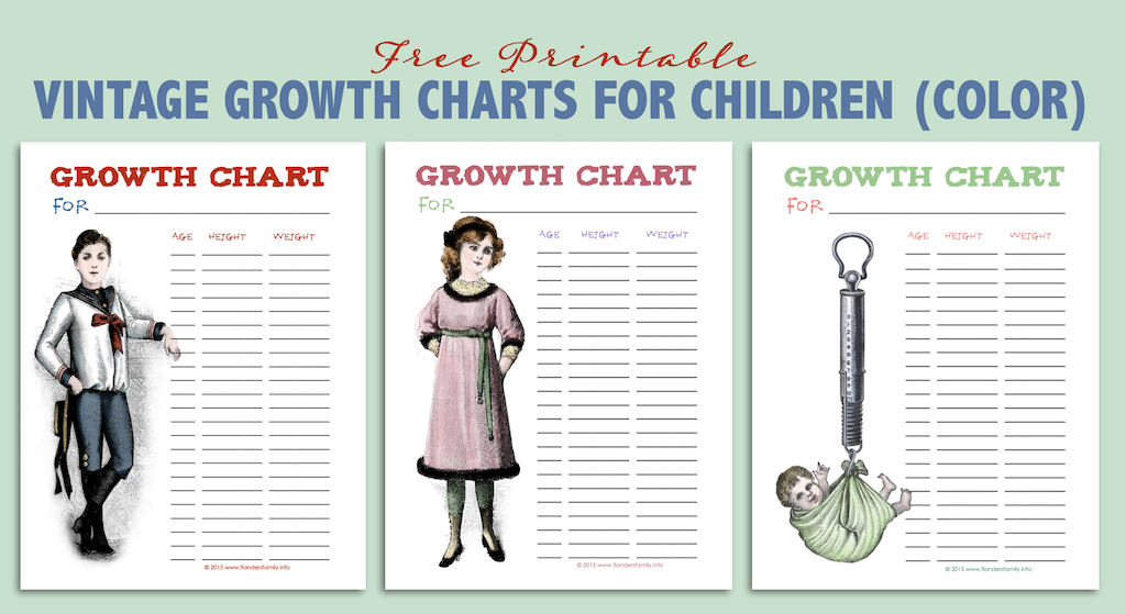 Vintage Growth Charts for Children in Color
