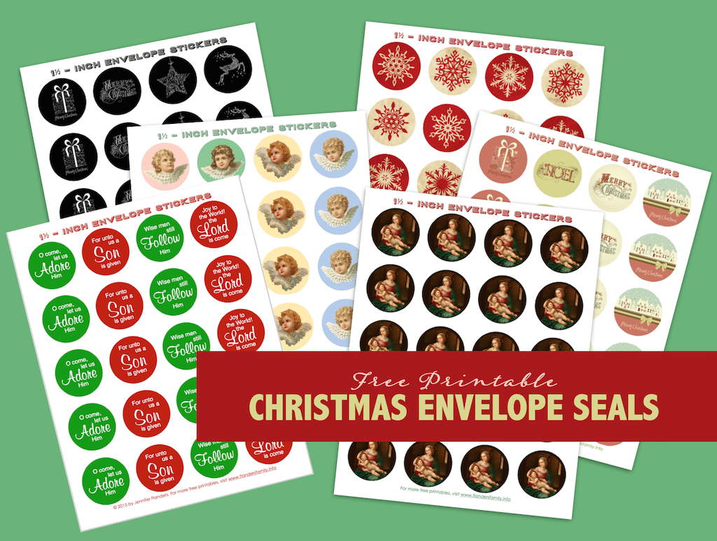 Free Printable Envelope Seals for Christmas - Flanders Family Home Life
