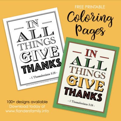 In All Things Give Thanks Coloring Page