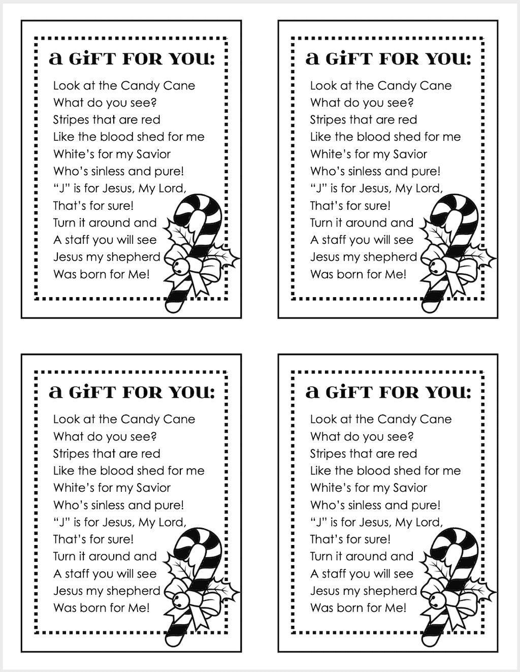 Candy Cane Poem Printable Download our printable version below and