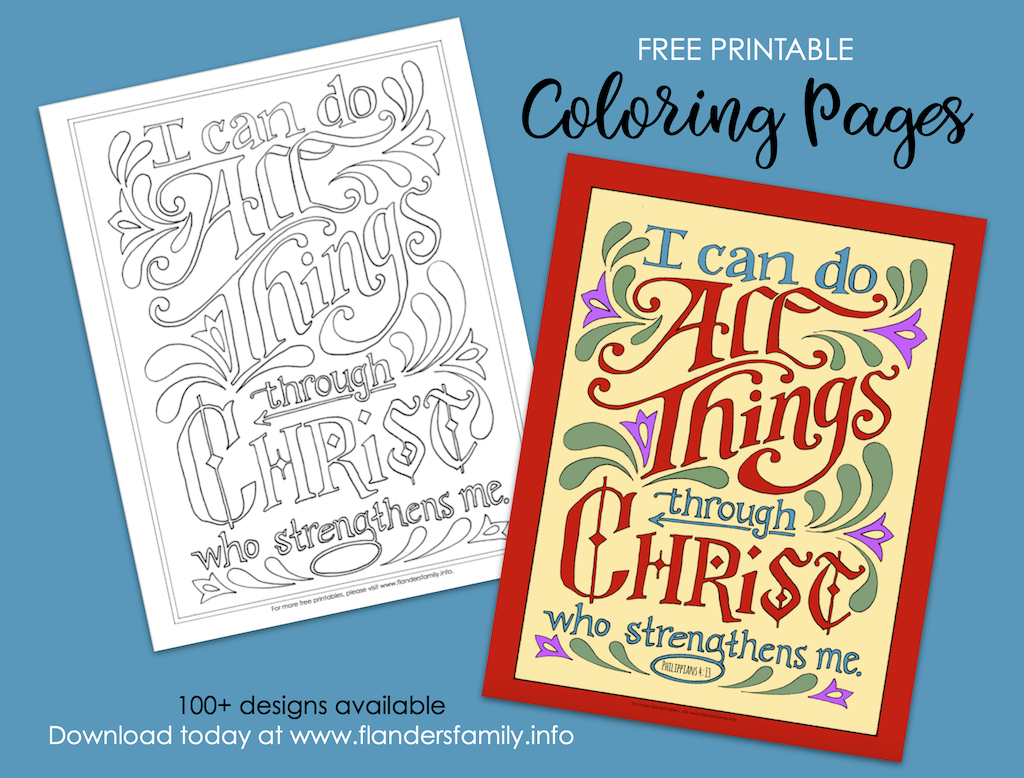 I Can Do All Things Coloring Page - Flanders Family Home Life