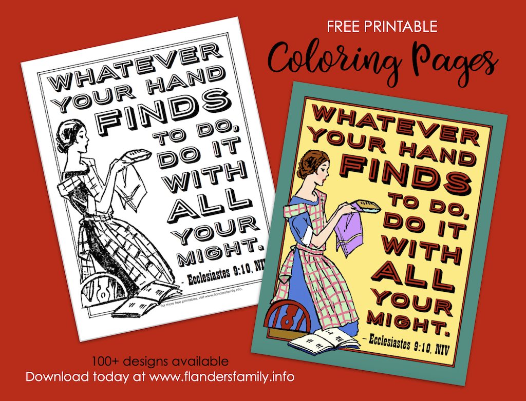 With All Your Might (Coloring Page) - Flanders Family Homelife