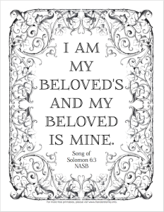 1 John 4 10 Coloring Page God Loved - 22I Am My Beloveds22 Coloring Page 232x300 