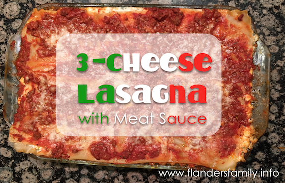 Easy 3-Cheese Lasagna with Meat Sauce
