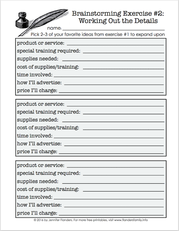 Free printable forms for helping children manage their money