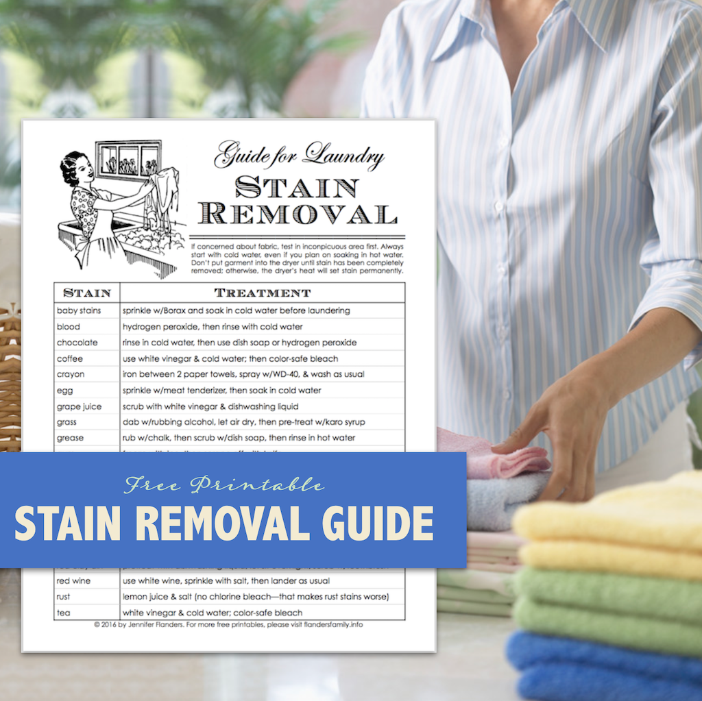 Free Stain Removal Chart & Laundry Tips Flanders Family Home Life
