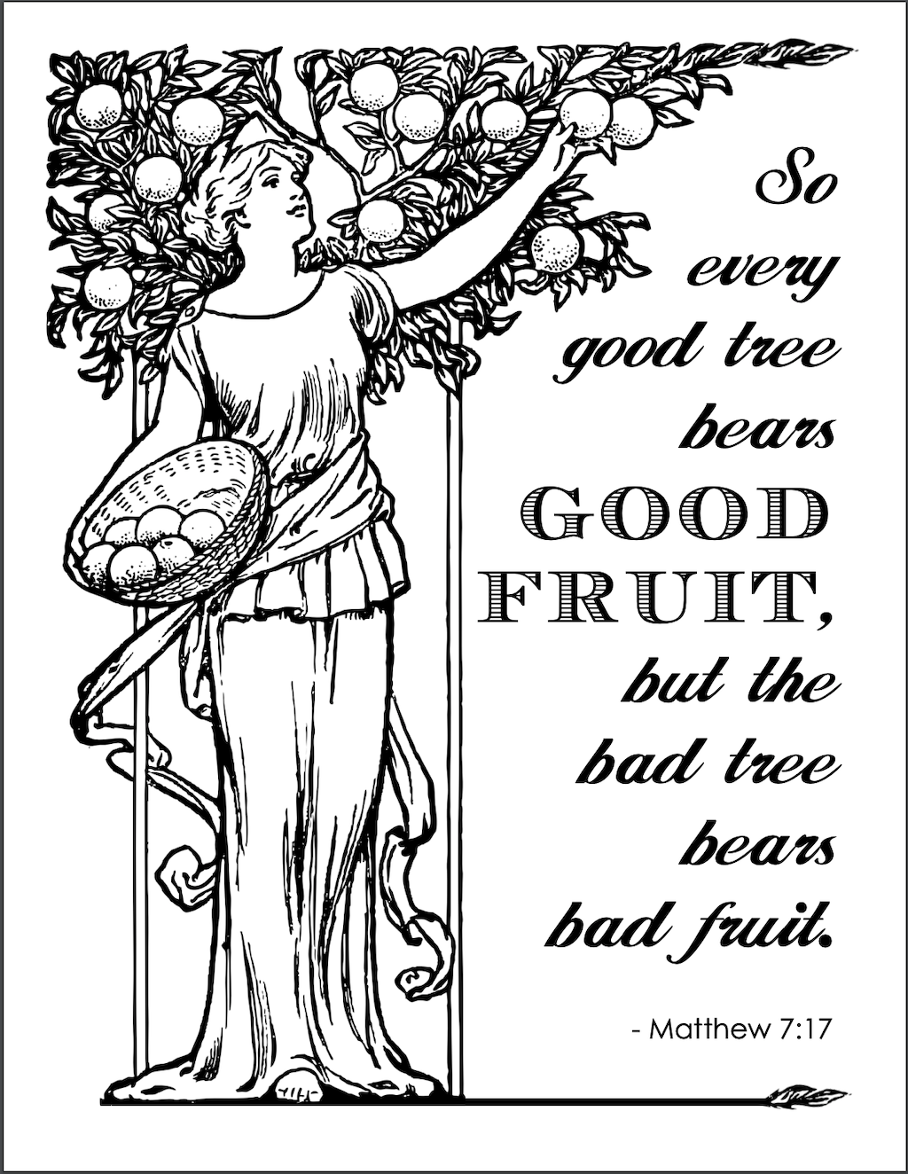 Bearing Good Fruit Coloring Page - Flanders Family Home Life