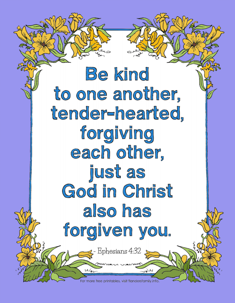 Forgiving Freely (Coloring Page) - Flanders Family Homelife