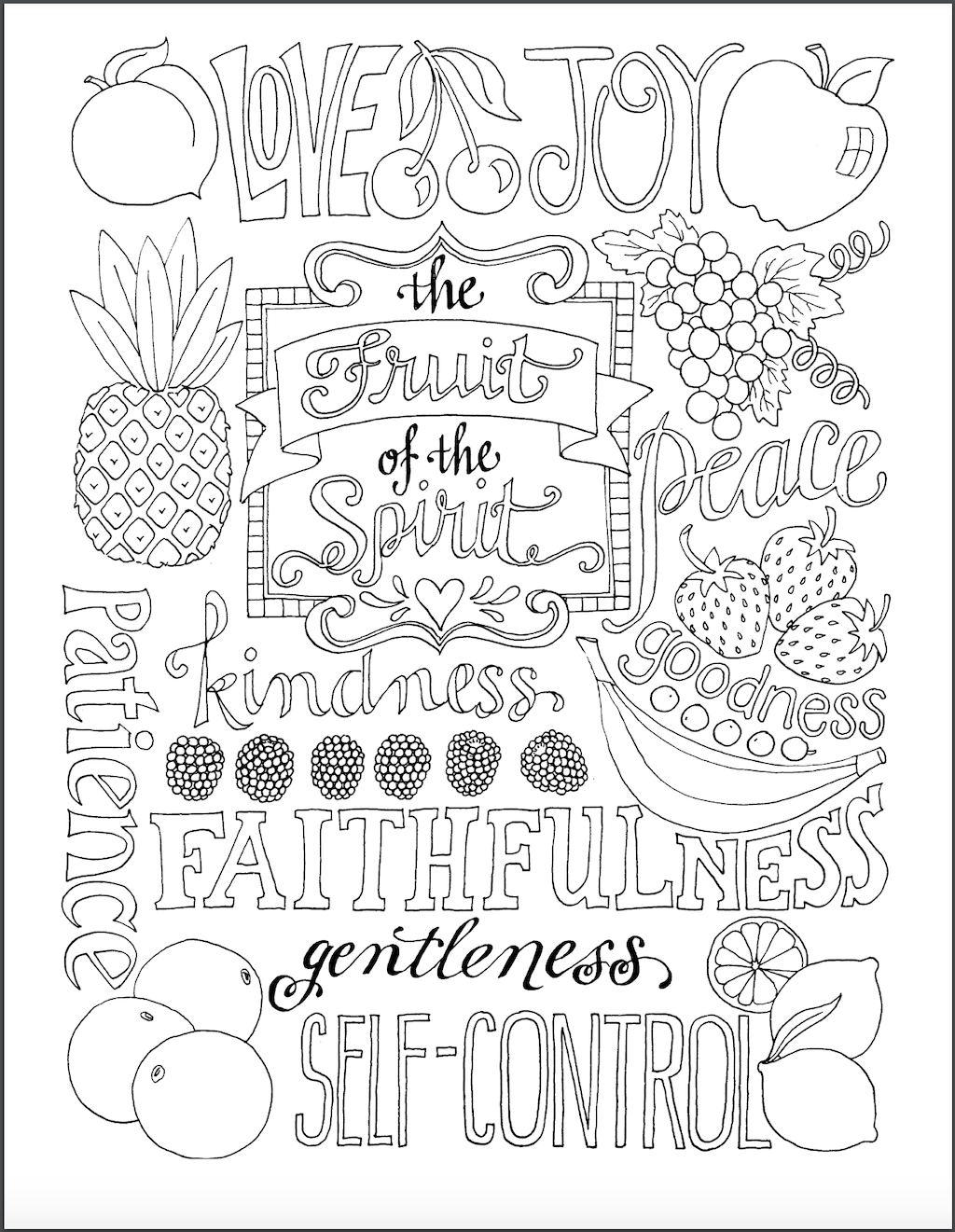 Fruit Of The Spirit Coloring Page Flanders Family Homelife