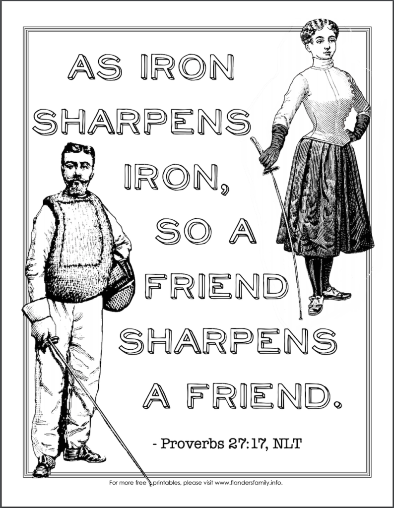 Iron Sharpens Iron Coloring Page - Flanders Family Homelife