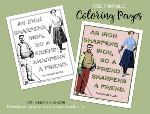 Iron Sharpens Iron Coloring Page - Flanders Family Home Life
