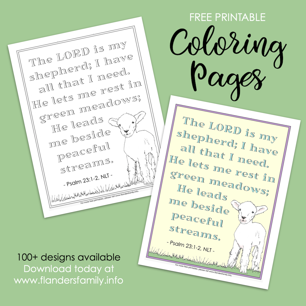 The Lord Is My Shepherd Coloring Page Flanders Family Homelife