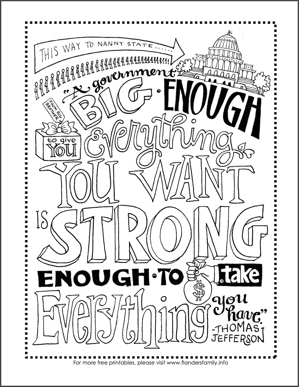 Constitution Day Coloring Page Flanders Family Homelife
