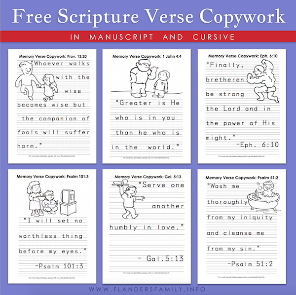 Mailbag: Scripture Copywork in Manuscript
