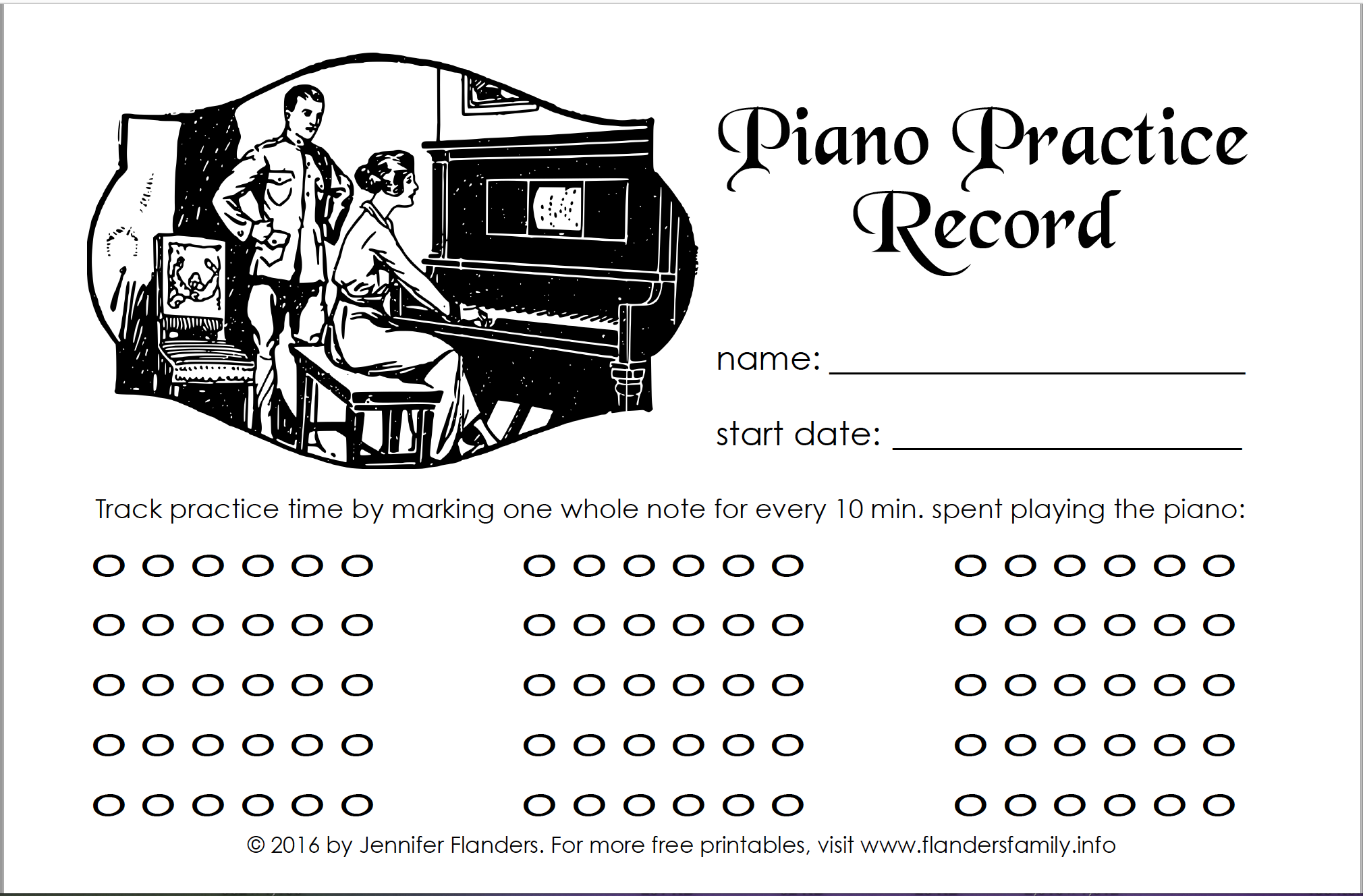 Piano Practice Charts Rewards