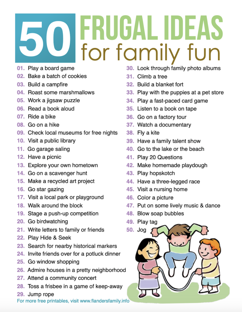 50 Frugal Ideas for Family Fun