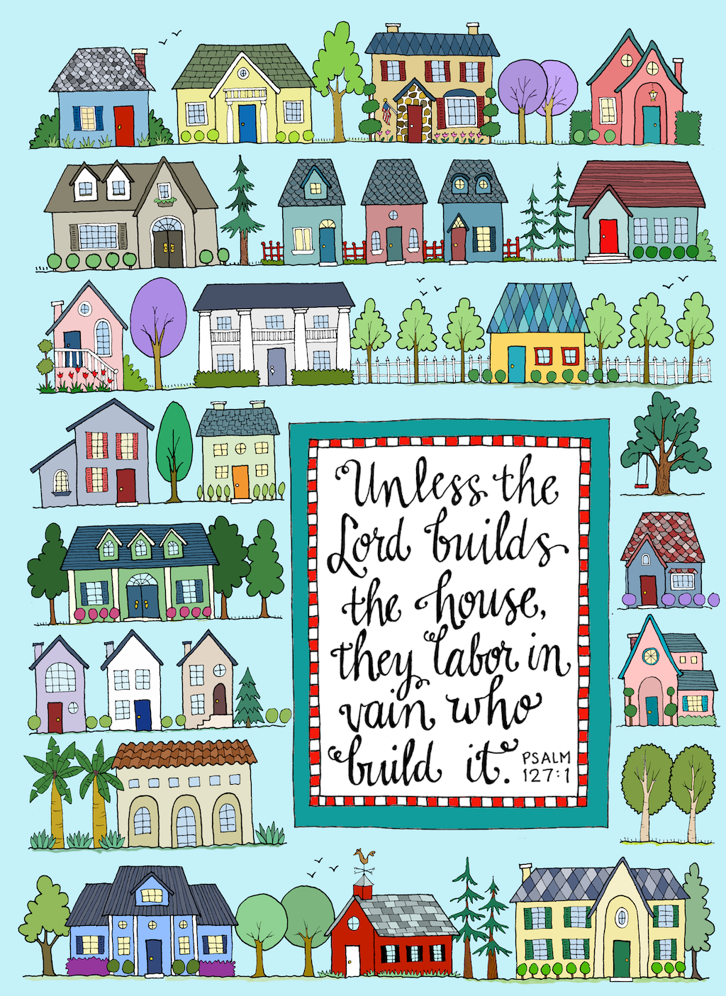 Let the Lord Build Your House Coloring Page 