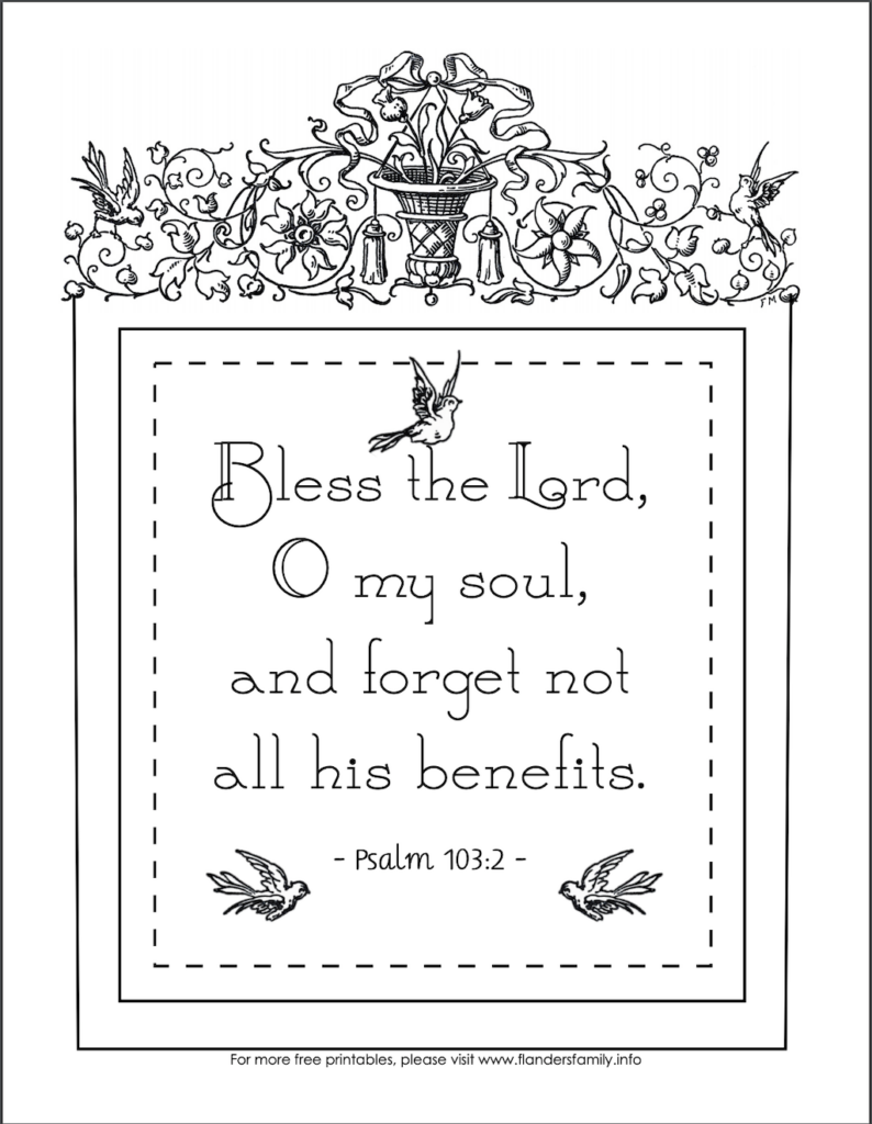 Bless The Lord Coloring Page Flanders Family Homelife