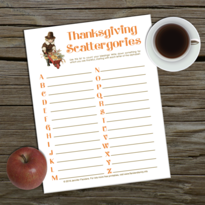 Thanksgiving Scattergories: Count Your Blessings!