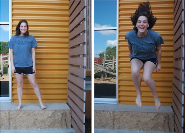 2016 Happenings - Rebekah jumping for joy