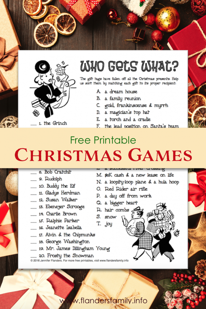 Who Gets What? Christmas Matching Game Flanders Family Home Life