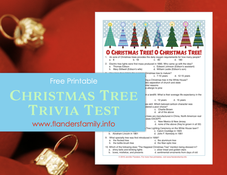 Christmas Tree Trivia Test (Free Printable) Flanders Family Homelife